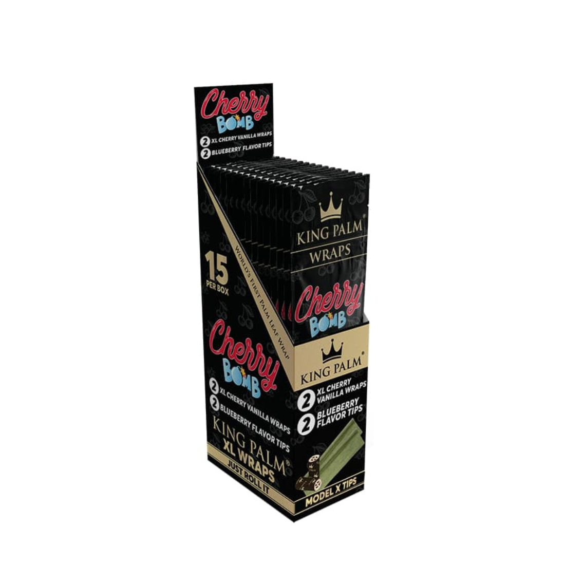 King Palm 2 Palm Wraps  Cherry Bomb  Display Box  15 Units Per Display